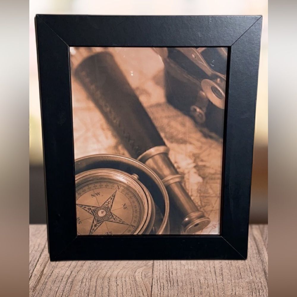 Vintage Inspired Nautical Print in Black Wooden Framed (17.5x14.5) - Picture 2 of 14